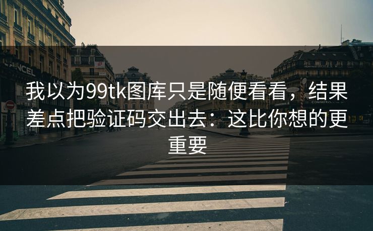 我以为99tk图库只是随便看看,结果差点把验证码交出去:这比你想的更重要 我以为99tk图库只是随便看看,结果差点把验证码交出去:这比你想的更重要